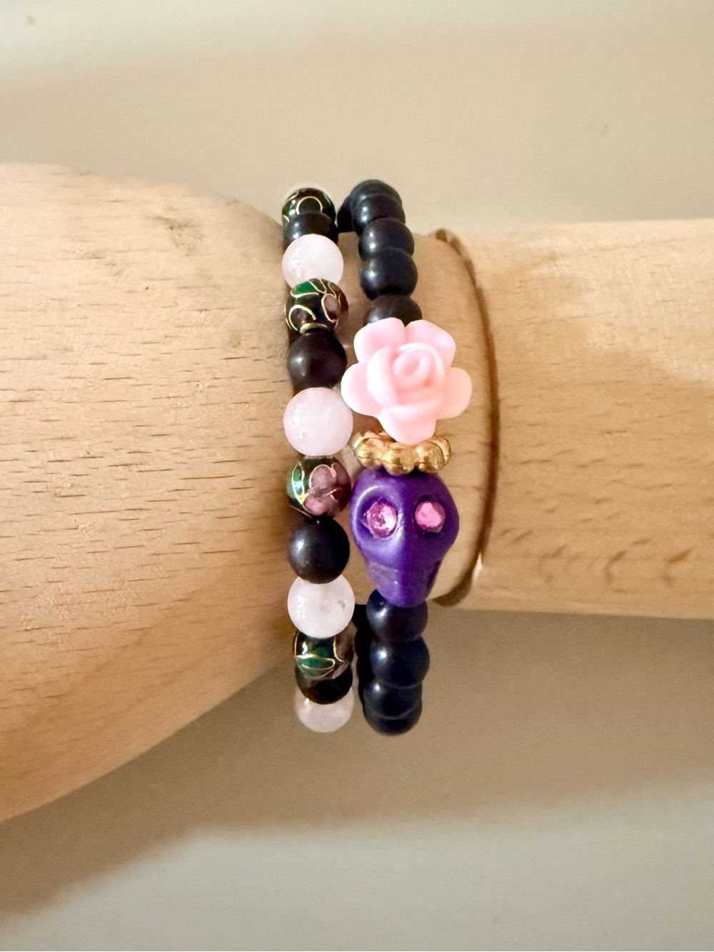 Day of the Dead Beaded Wrap Bracelet